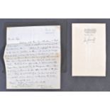 JOHN GALSWORTHY - NOBEL PRIZE WINNER - RARE LETTER