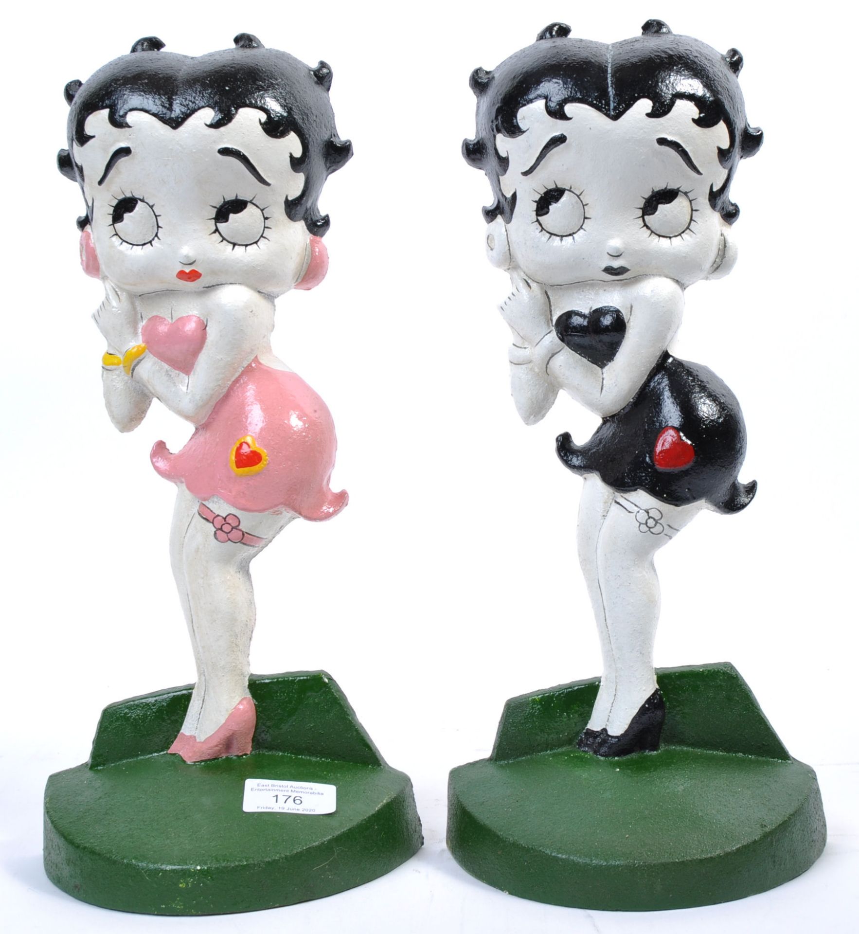 PAIR OF CAST IRON BETTY BOOP DOORSTOPS FIGURINES