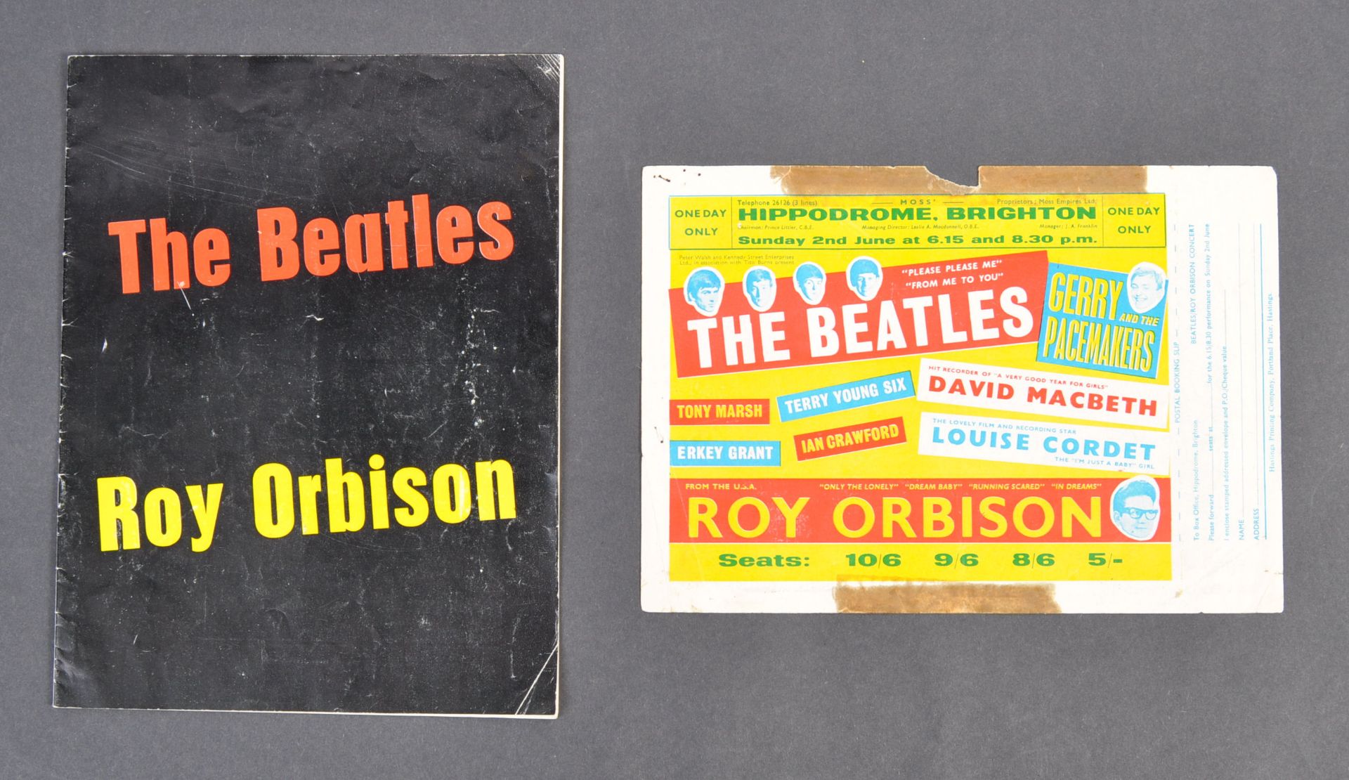 THE BEATLES & ROY ORBISON - RARE 1963 FLYER & PROG