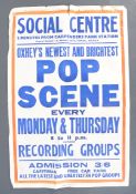 RARE ORIGINAL 1960'S ' POP SCENE ' CONCERT POSTER - WATFORD