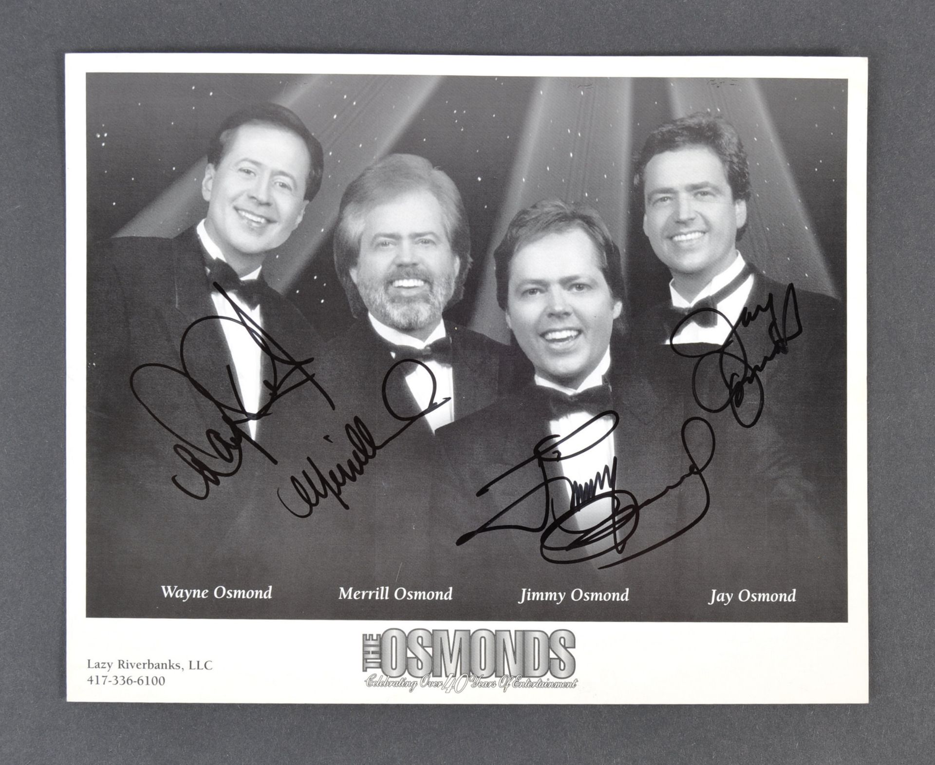 THE OSMONDS - MULTI-SIGNED AUTOGRAPHED PHOTOGRAPH