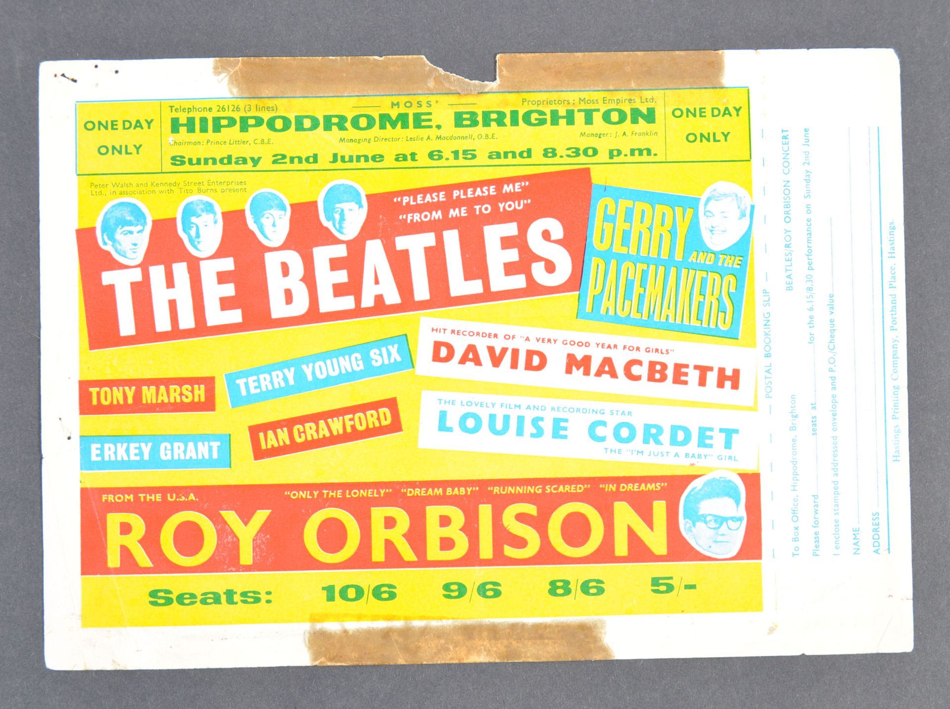 THE BEATLES & ROY ORBISON - RARE 1963 FLYER & PROG - Bild 2 aus 11