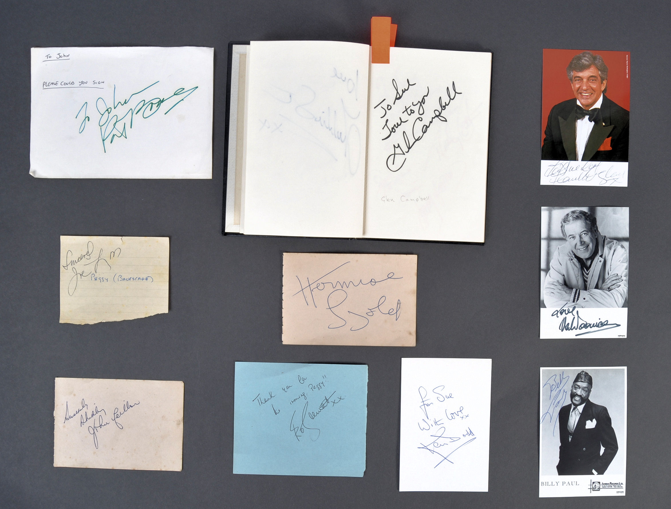 AUTOGRAPH BOOK - CLIFF RICHARD, RIK MAYALL, NORMAN