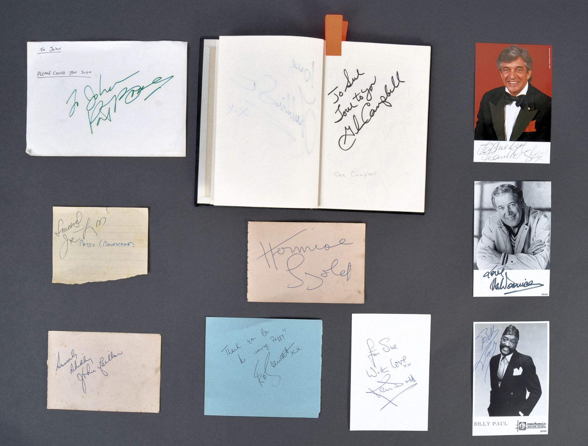 AUTOGRAPH BOOK - CLIFF RICHARD, RIK MAYALL, NORMAN