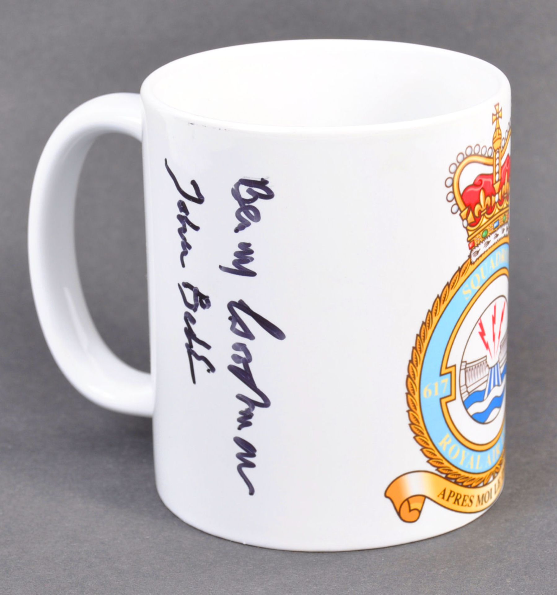 WWII INTEREST - 617 SQUADRON AUTOGRAPHED CERAMIC M