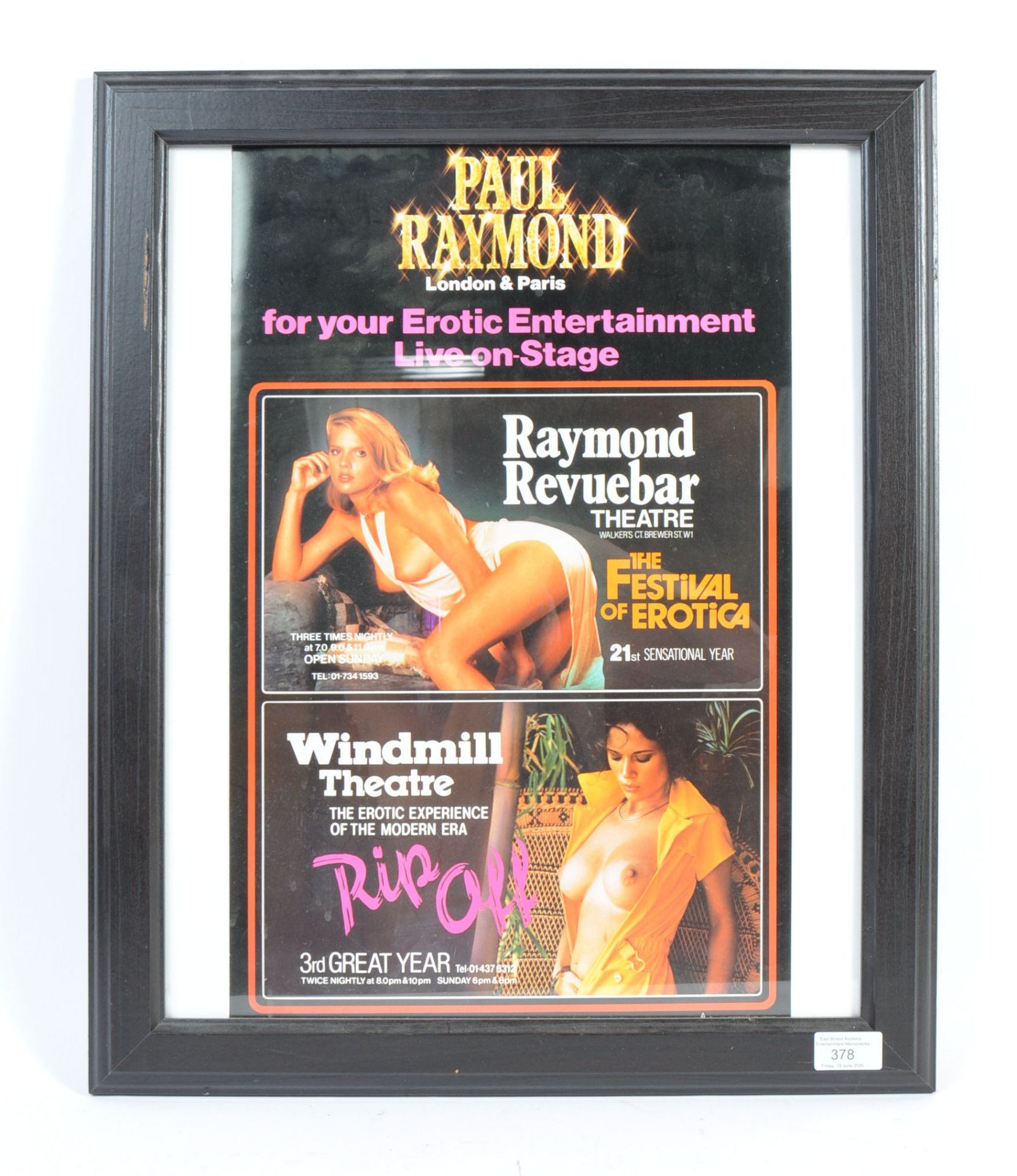 PAUL RAYMOND - KING OF SOHO - PORNOGRAPHIC ADVERTISING POSTER