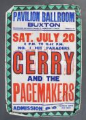 ORIGINAL 1960'S GERRY & THE PACEMAKERS CONCERT POS