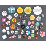 COLLECTION OF ASSORTED PIN BADGES MOD AND MUSIC RE