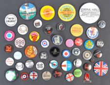 COLLECTION OF ASSORTED PIN BADGES MOD AND MUSIC RE