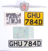 THE WURZELS - ADGE CUTLER'S FIAT 600D NUMBER PLATES