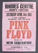 RARE ORIGINAL 1967 PINK FLOYD POSTER FROM BISHOP'S