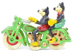 UNUSUAL CAST IRON MICKEY AND MINNIE MOUSE MOTORCYC