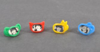 THE BEATLES - RARE SET OF GUMBALL PLASTIC FINGER RINGS