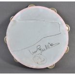 PHIL COLLINS - USED & SIGNED TAMBOURINE W/SKETCH
