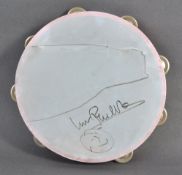 PHIL COLLINS - USED & SIGNED TAMBOURINE W/SKETCH