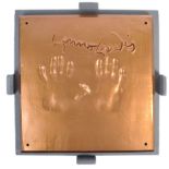 LENNOX LEWIS - INCREDIBLE UNIQUE HAND PRINTS WITH AUTOGRAPH