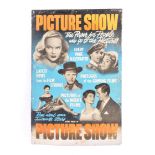 RARE 1950'S PICTURE SHOW TIN ADVERTISING SIGN BOARD