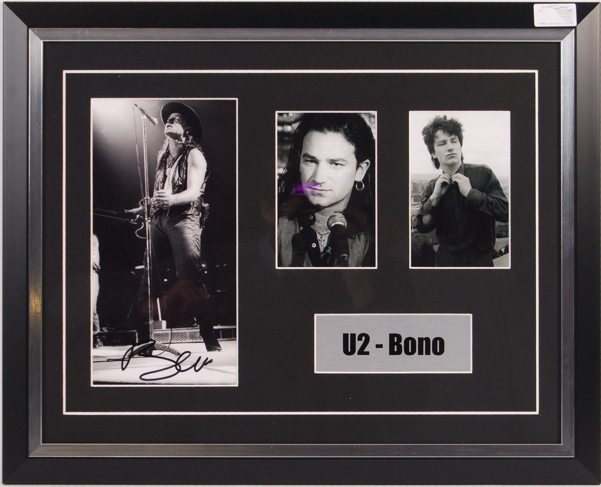 U2 - BONO - SUPERB AUTOGRAPH MONTAGE DISPLAY