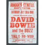 RARE DAVID BOWIE 1960'S CONCERT PROMOTIONAL POSTER