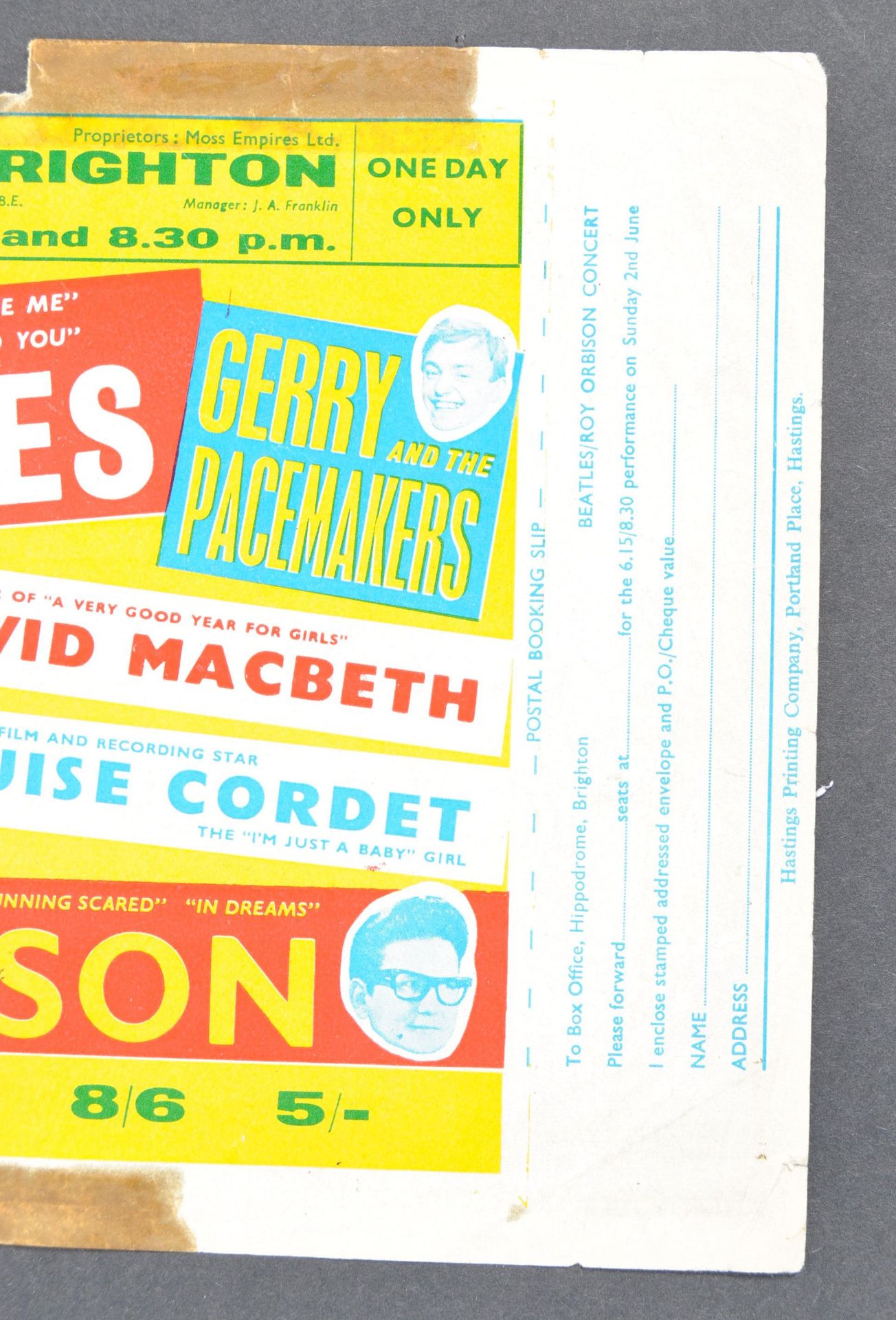 THE BEATLES & ROY ORBISON - RARE 1963 FLYER & PROG - Bild 5 aus 11