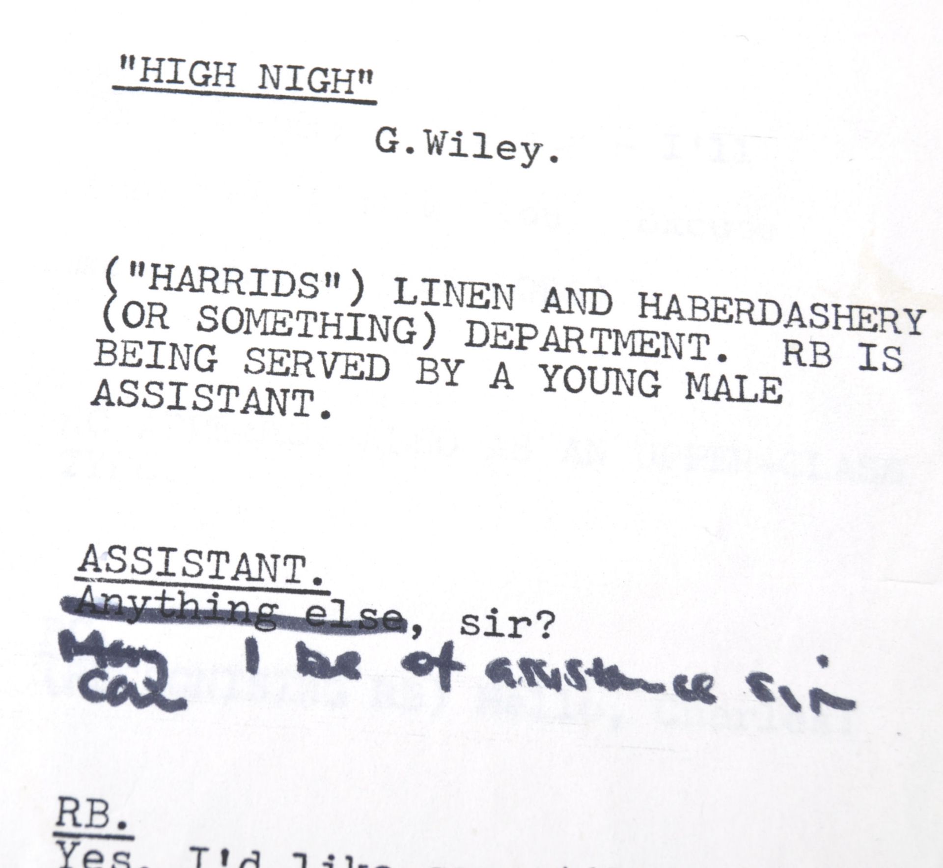 ORIGINAL TWO RONNIES SCRIPT ' HIGH NIGH ' BY GERAL - Bild 3 aus 10