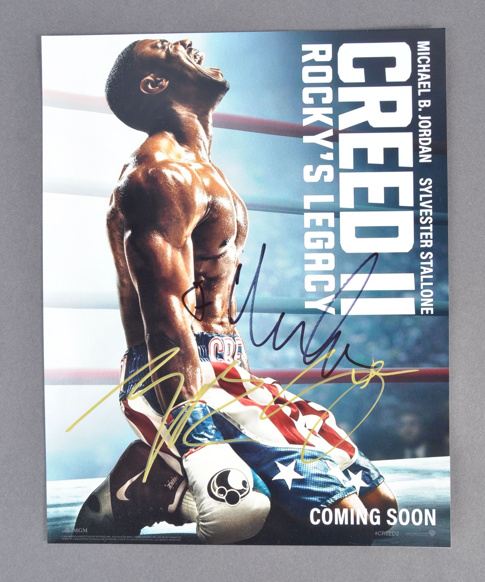 ROCKY - CREED II - CAST SIGNED 14X11" PHOTOGRAPH POSTER