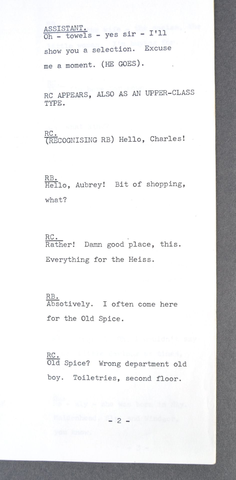 ORIGINAL TWO RONNIES SCRIPT ' HIGH NIGH ' BY GERAL - Bild 5 aus 10