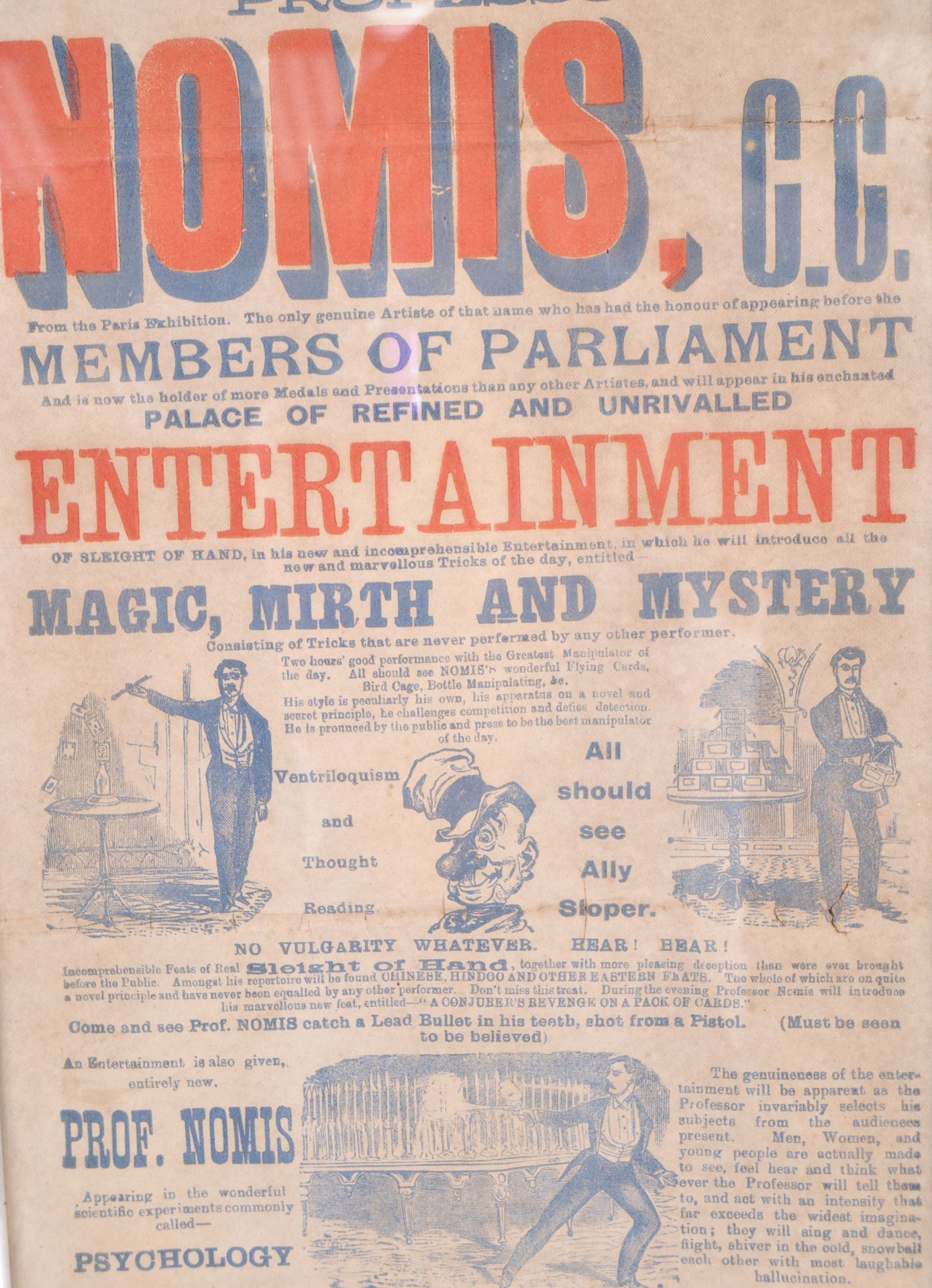 RARE 19TH CENTURY VICTORIAN MAGIC & CONJURING POSTER - Bild 3 aus 5