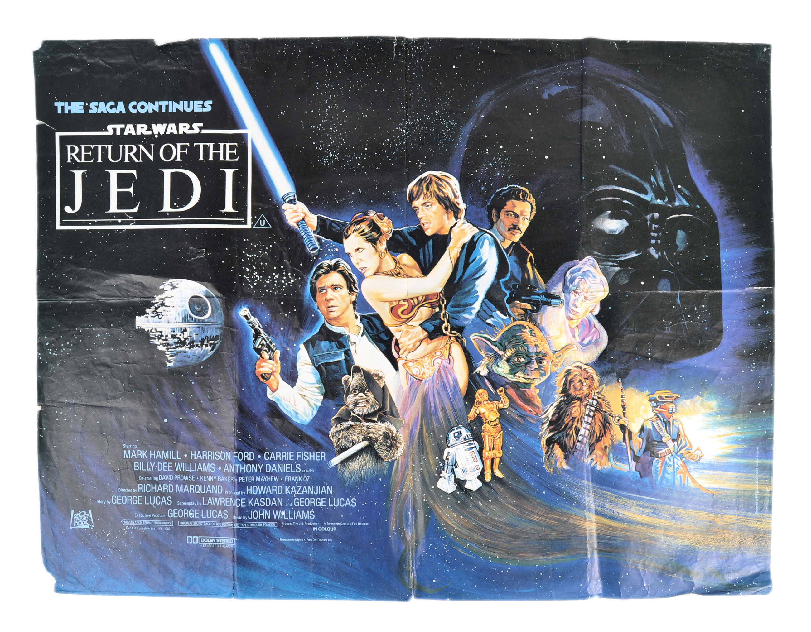 STAR WARS RETURN OF THE JEDI (1983) ORIGINAL BRITISH QUAD FILM POSTER