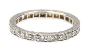 A 9ct white gold ladies diamond eternity ring set