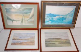 A group of four framed and glazed prints mostly la