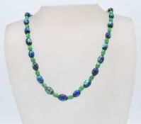 A vintage Art Deco 1930's glass beaded necklace ha