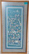 A mid 20th Century Chinese rectangular silk panel