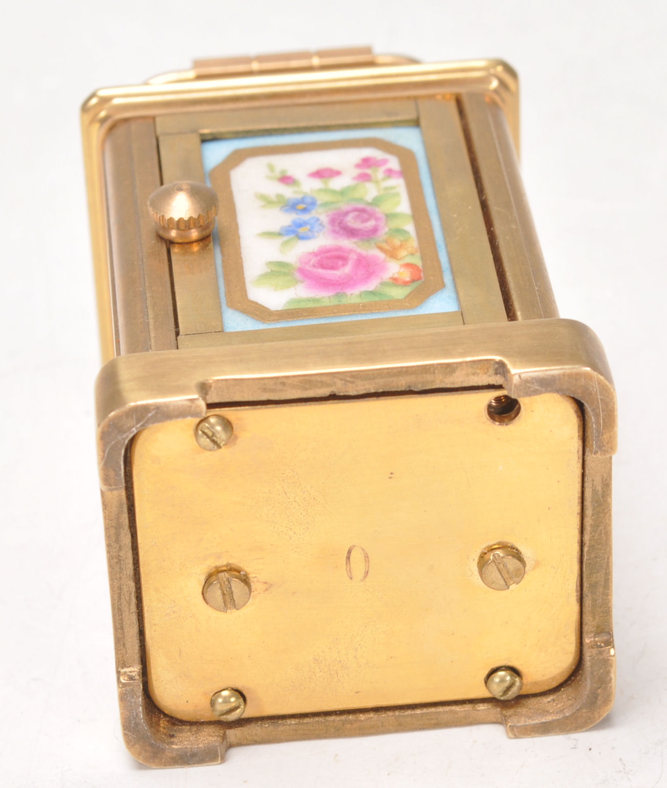 A vintage brass cased miniature carriage clock hav - Image 8 of 8