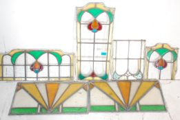 A good group of early 20th Art Nouveau stained led