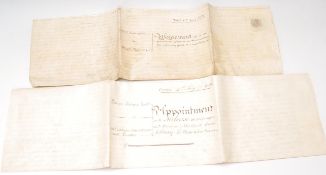 Two 19th Century handwritten deeds on vellum dated