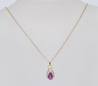 A lovely gold on silver mounted faceted cut pink s