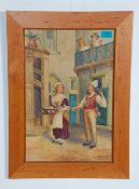 H Sparks - A watercolour painting depicting two pe