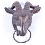 DECORATIVE ANTIQUE STYLE CAST IRON RAMS HEAD DOOR KNOCKER