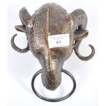 DECORATIVE ANTIQUE STYLE CAST IRON RAMS HEAD DOOR KNOCKER