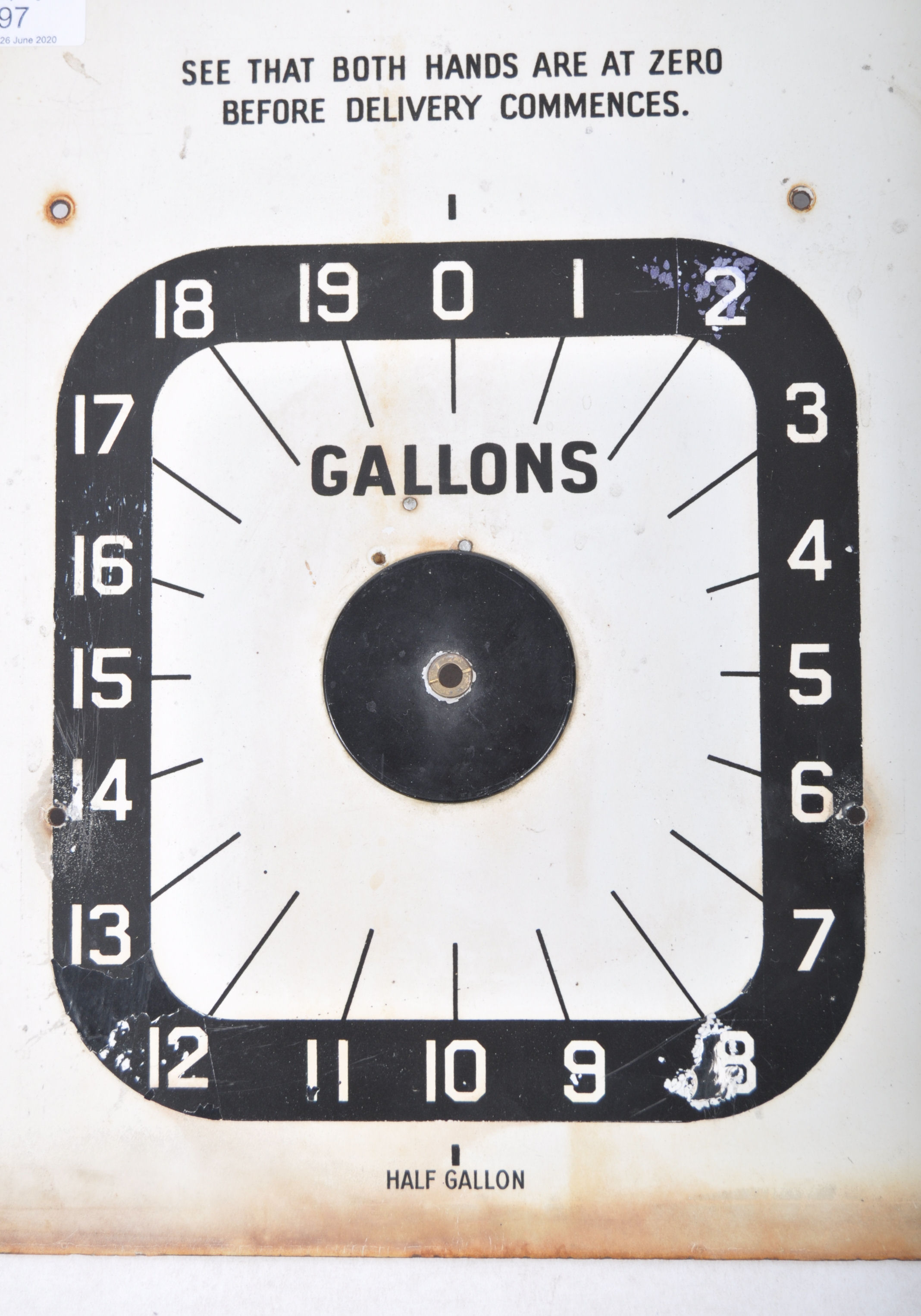 EARLY 20TH CENTURY ENAMEL FACED DIAL FOR A PETROL PUMP - Image 2 of 3