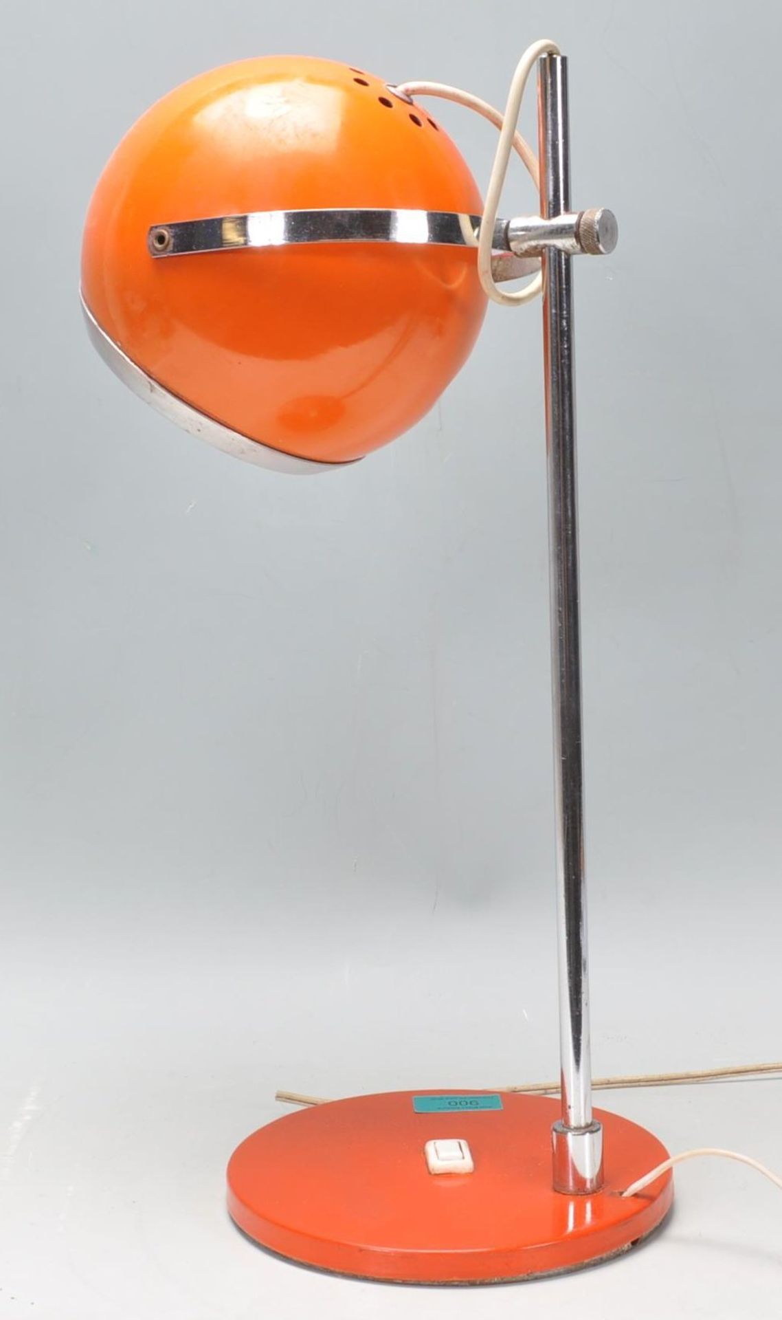 1970S RETRO VINTAGE VIBRANT ORANGE BALL DESK LAMP - Bild 7 aus 7