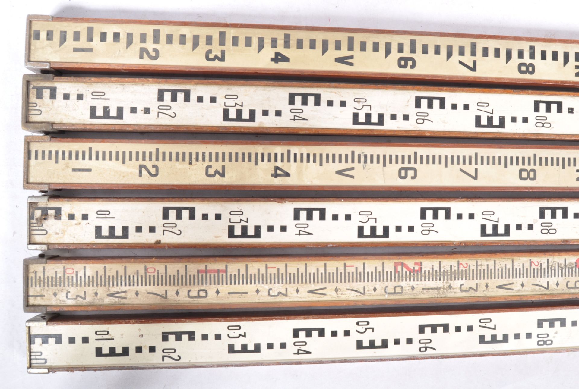 RETRO 20TH CENTURY THREE SECTION EXTENDING SURVEYORS MEASURES - Bild 3 aus 4