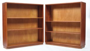 MID CENTURY TEAK WOOD OPEN WINDOW BOOKCASE CABINETS