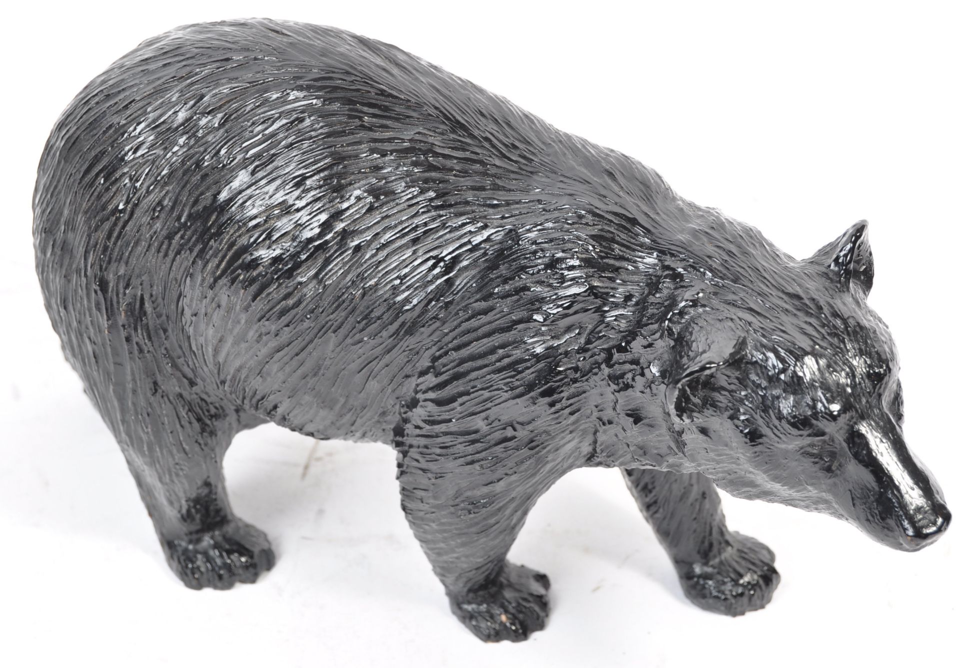 RETRO 20TH CENTURY 1970'S RESIN CAST BLACK BEAR FIGURINE - Bild 2 aus 6