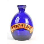 19TH CENTURY VICTORIAN BLUE GLASS COCAINE BOTTLE