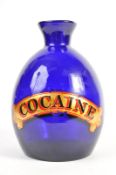 19TH CENTURY VICTORIAN BLUE GLASS COCAINE BOTTLE