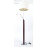 ART DECO REVIVAL CHROME & MAHOGANY STANDARD / FLOOR LAMP