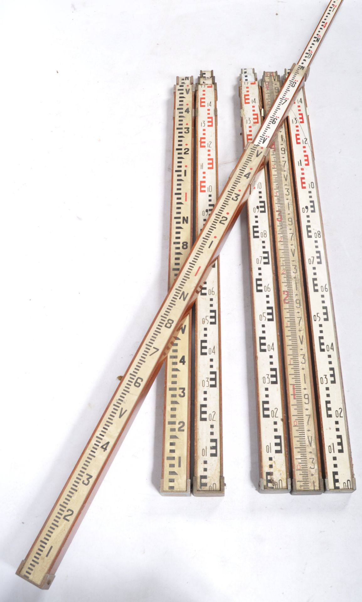 RETRO 20TH CENTURY THREE SECTION EXTENDING SURVEYORS MEASURES - Bild 4 aus 4