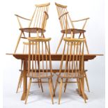 LUCIAN ERCOLANI - ERCOL 20TH CENTURY DINING TABLE AND CHAIRS SUITE
